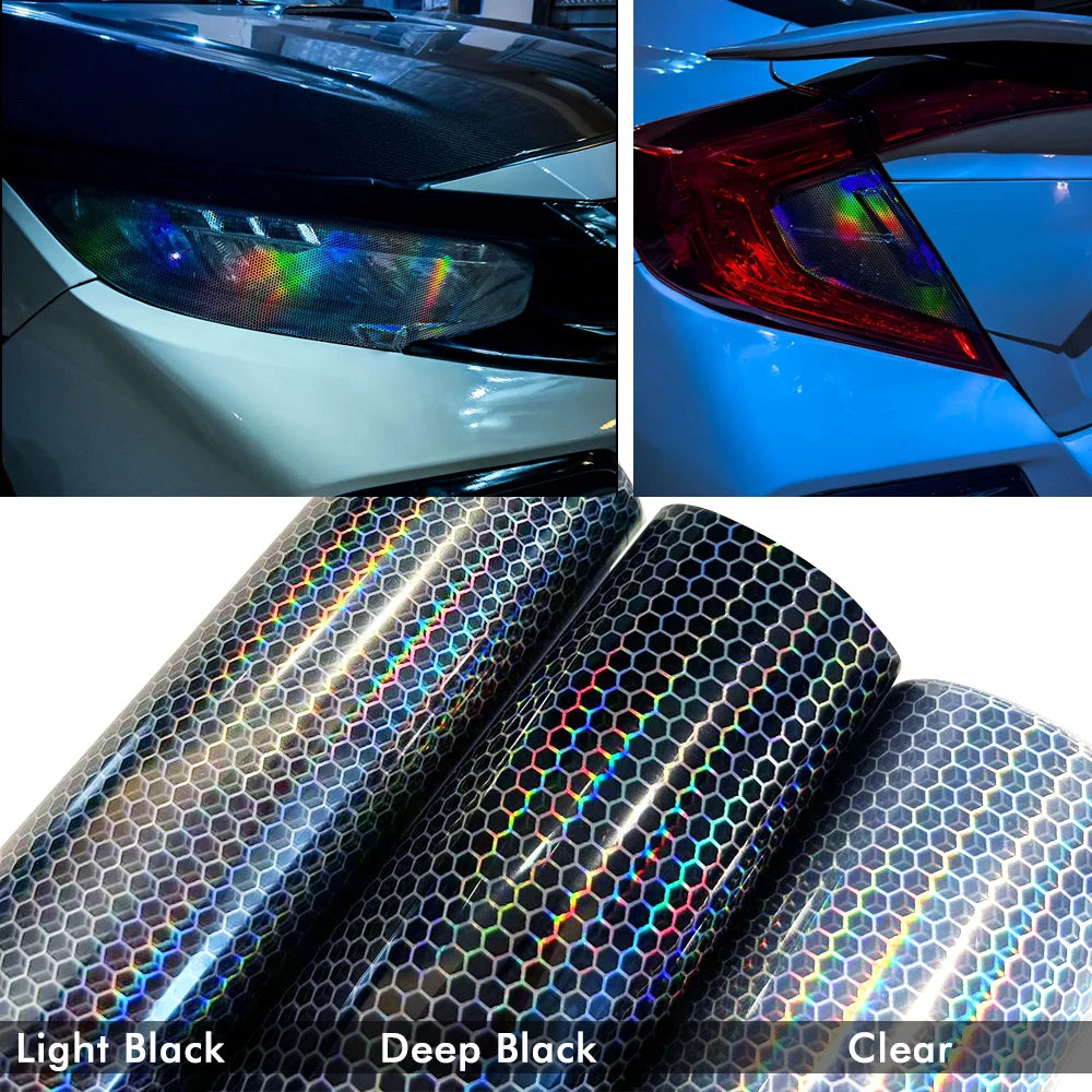 Honeycomb Headlights Taillight Vinyl Wrap